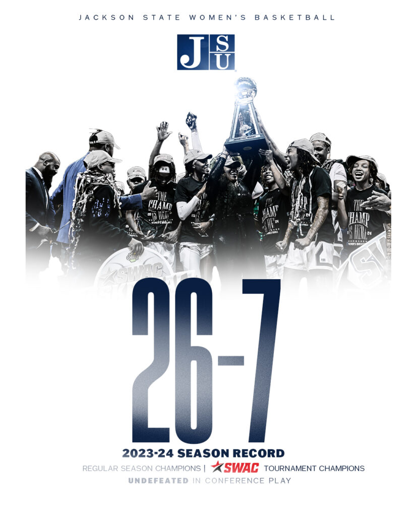 Jackson State women’s basketball 26–7 season record graphic