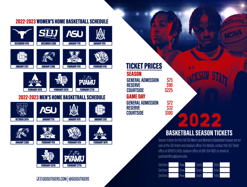 Jackson State basketball brochure interior designed by MFNGraphics