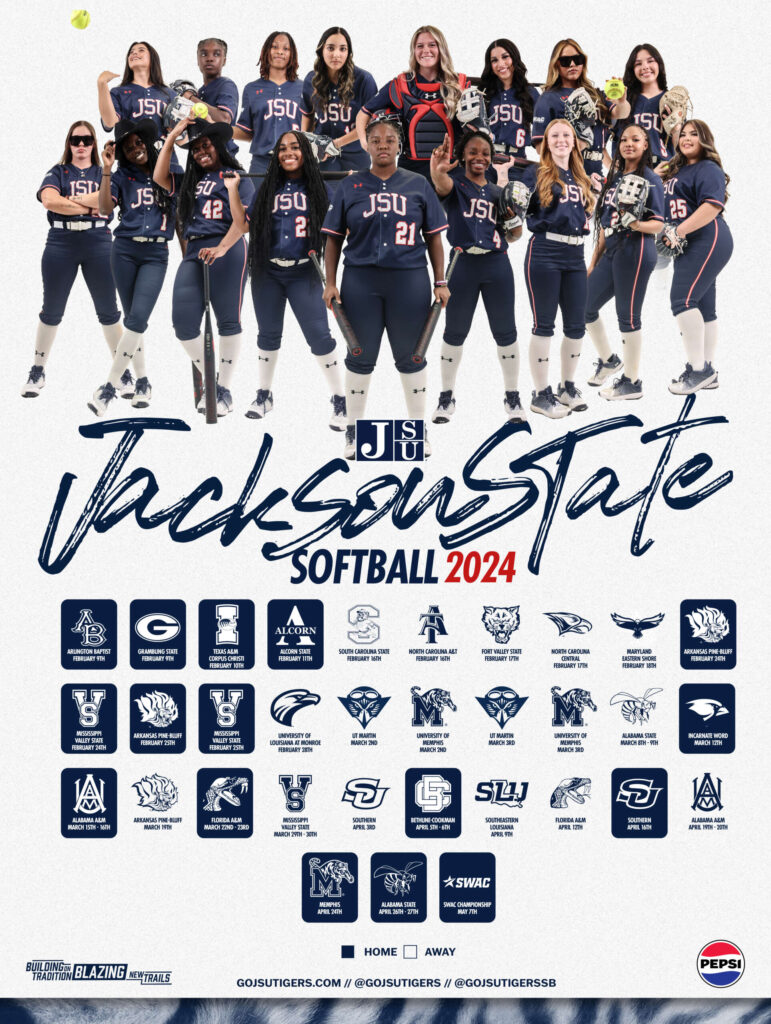 Jackson State University softball season poster designed by MFNGraphics