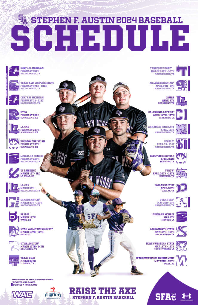 Stephen F. Austin 2023 baseball season poster designed by MFNGraphics
