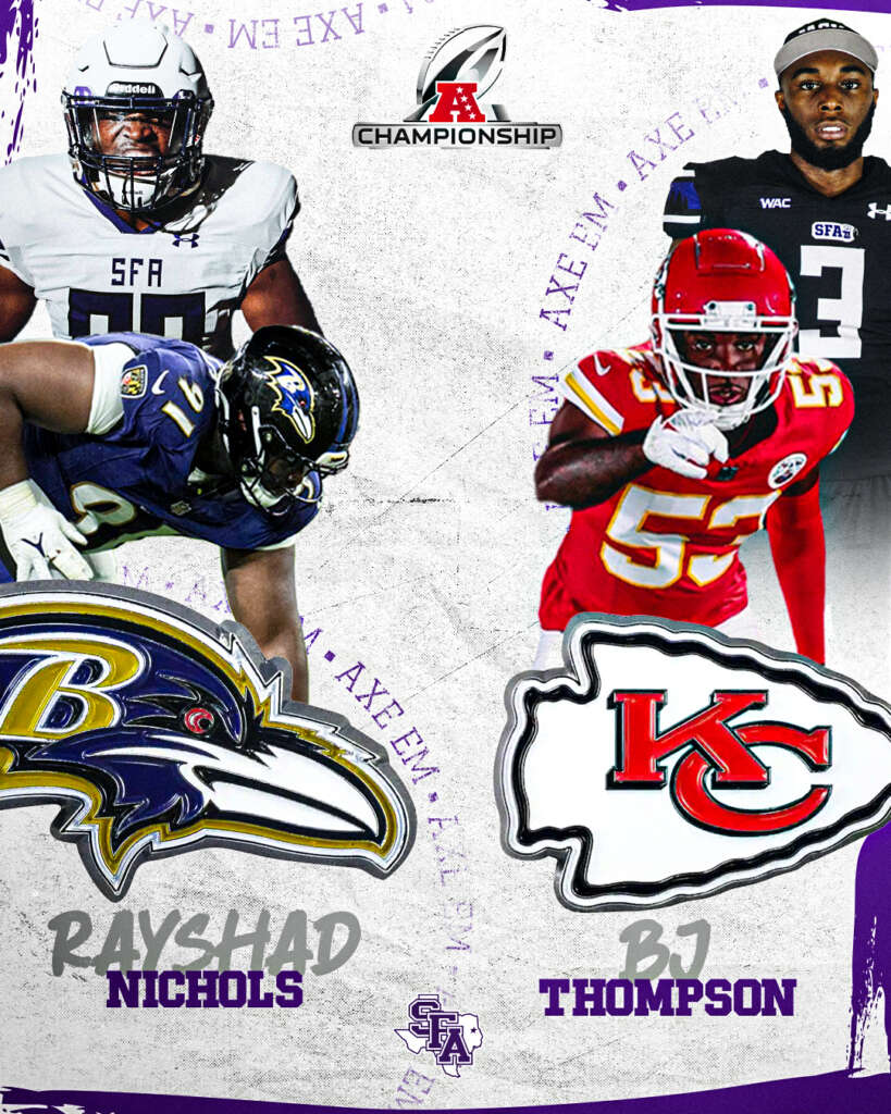 Stephen F. Austin AFC Championship graphic designed by MFNGraphics