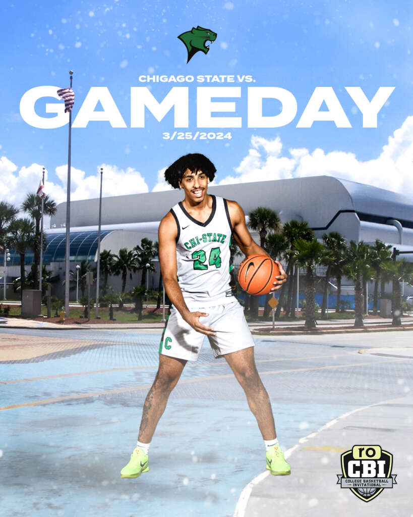Chicago State University CBI tournament graphic designed by MFNGraphics