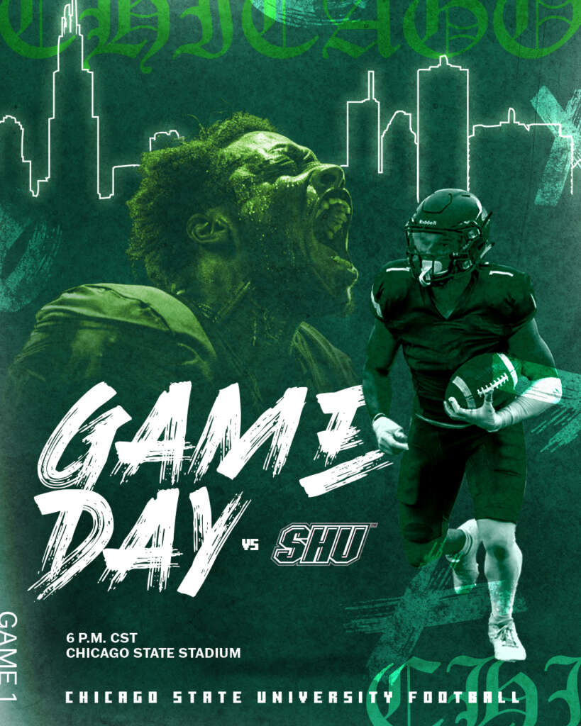 Chicago State University football gameday graphic designed by MFNGraphics