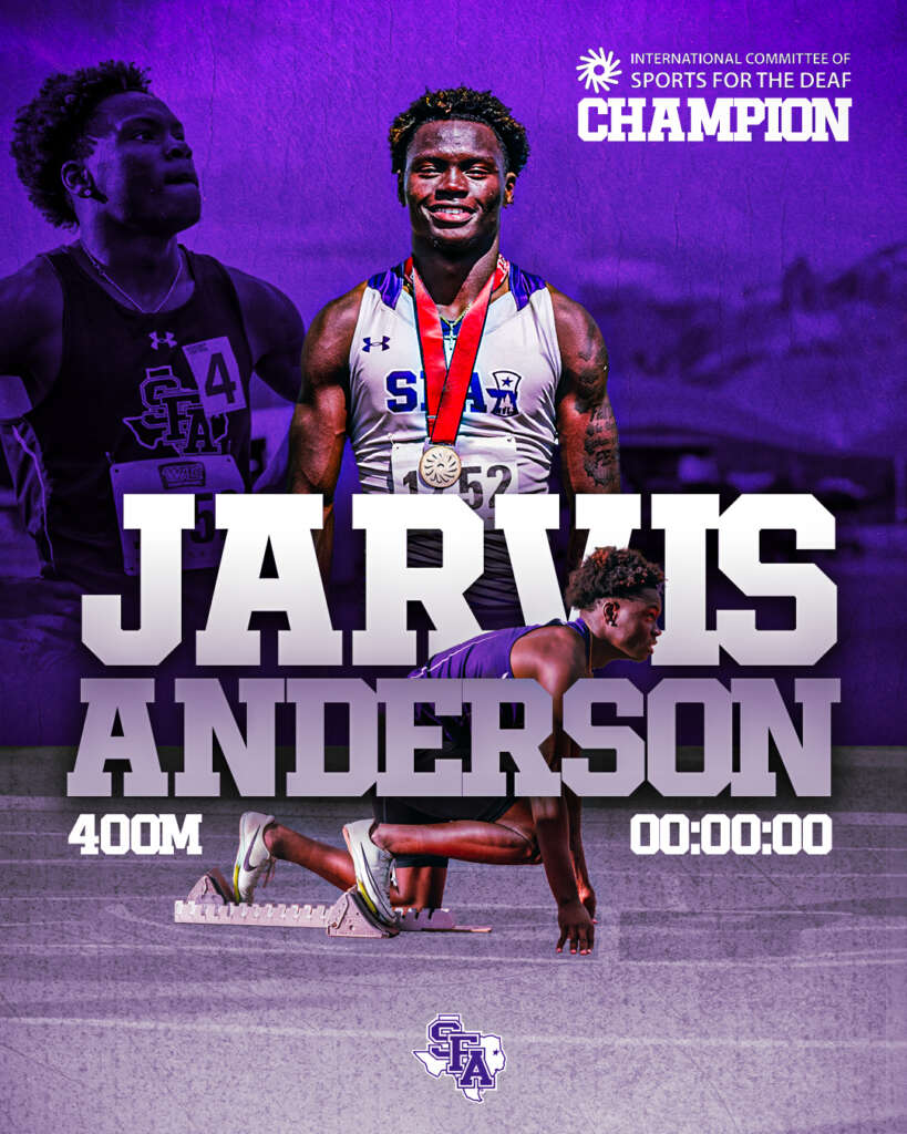 Stephen F. Austin Jarvis Anderson finish graphic designed by MFNGraphics