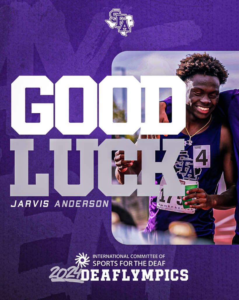 Stephen F. Austin Jarvis Anderson good luck graphic designed by MFNGraphics