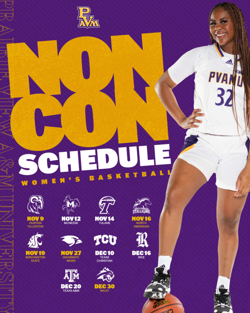 Prairie View A&M women’s basketball non-conference schedule graphic