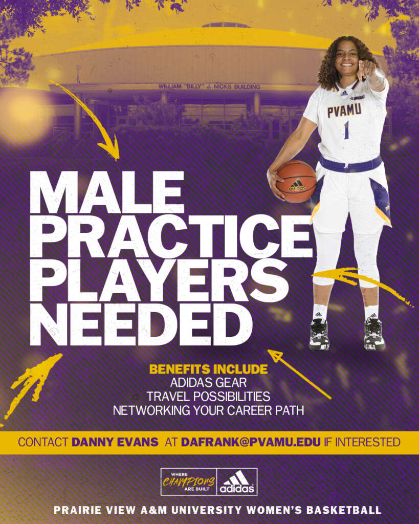 Prairie View A&M women's basketball practice players needed graphic designed by MFNGraphics