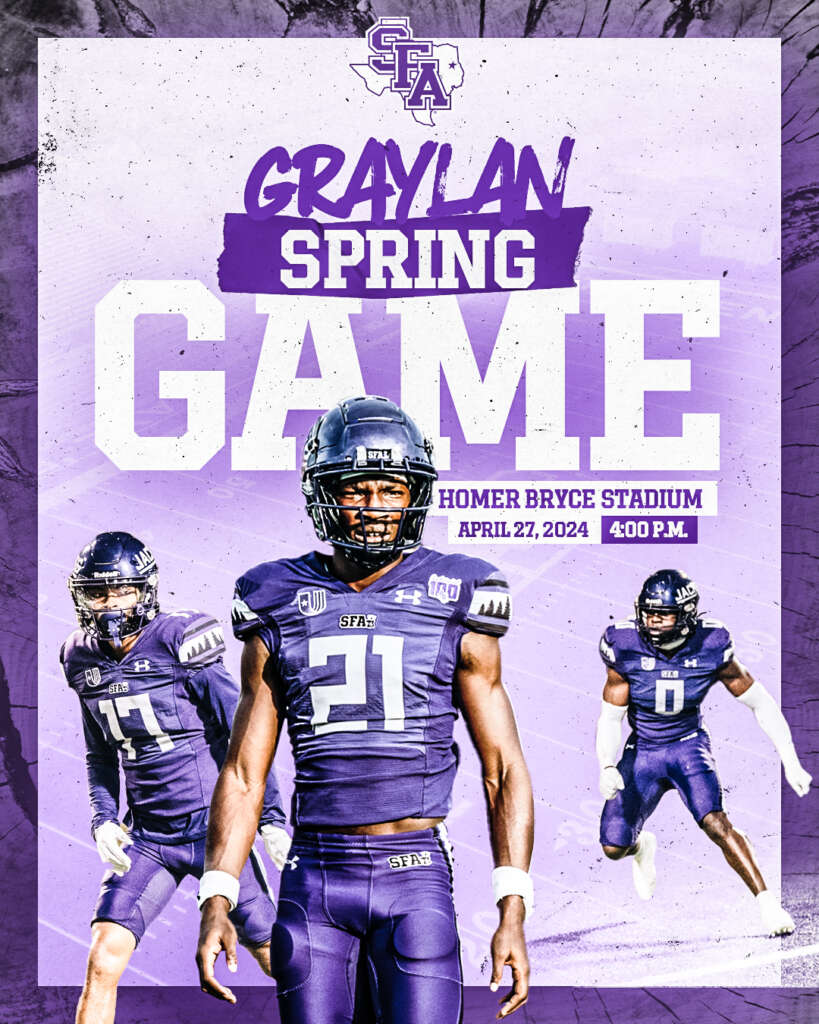 Stephen F. Austin spring game promotional graphic designed by MFNGraphics