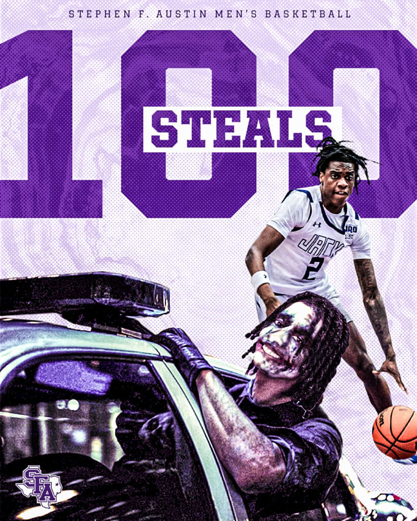 Stephen F. Austin steals milestone graphic designed by MFNGraphics