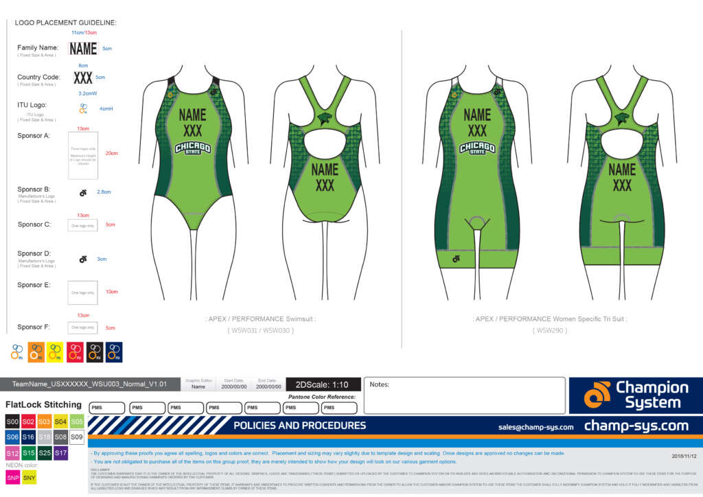 Chicago State University swimwear apparel design by MFNGraphics